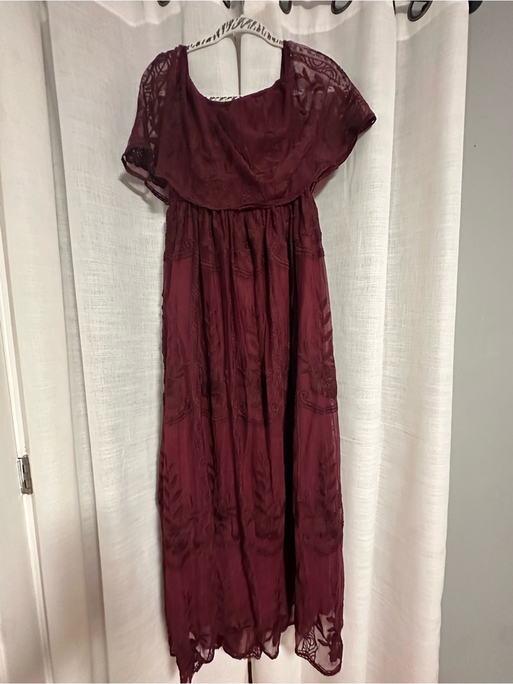 Baltic Born Maxi Lace Off-Shoulder Dress In Mulberry